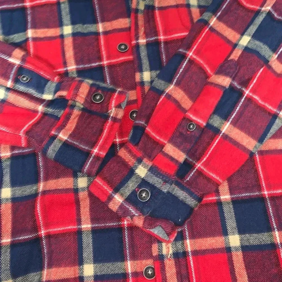 Lee Flannel Men's Shirt S Red Black Plaid Button Up Work, classic western look - Picture 6 of 8